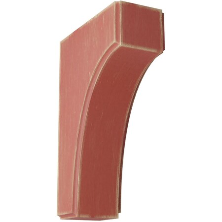 Ekena Millwork 1 3/4"W x 4"D x 6"H Clarksville Wood Vintage Decor Bracket, Salvage Red BKTWD02X04X06CVRD